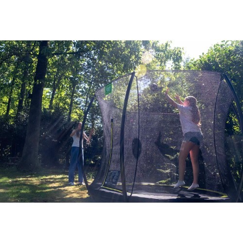 EXIT Silhouette iegremdējamā batuts ø244 cm ar drošības tīklu – melns