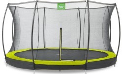 EXIT Silhouette iegremdējams batuts ø366 cm ar drošības tīklu, zaļš