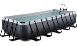 EXIT Black Leather pool 540x250x100cm with filter pump - black