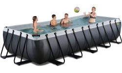 EXIT Black Leather pool 540x250x100cm with filter pump - black