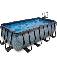 EXIT Stone pool 400x200x122cm with filter pump - grey