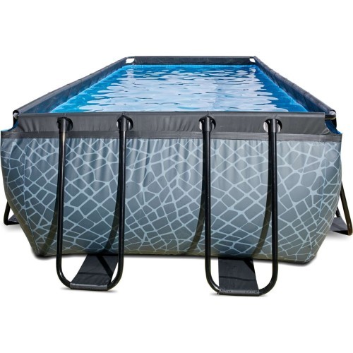 EXIT Stone pool 400x200x122cm with filter pump - grey