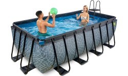 EXIT Stone pool 400x200x122cm with filter pump - grey