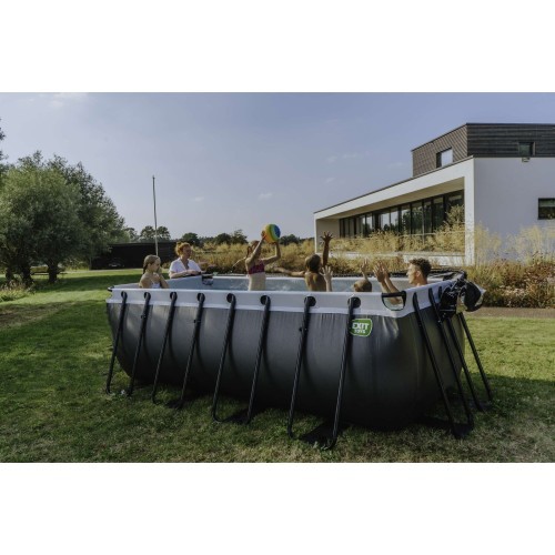 EXIT Stone pool 400x200x122cm with filter pump - grey