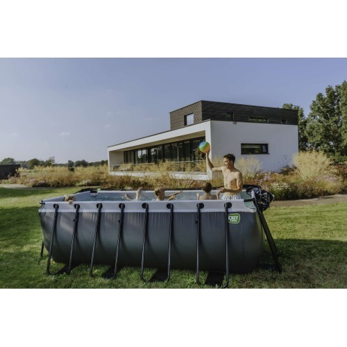 EXIT Stone pool 400x200x122cm with filter pump - grey