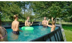 EXIT Wood pool 540x250x122cm with sand filter pump - brown