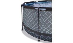 EXIT Stone pool ø360x122cm with dome and sand filter pump - grey