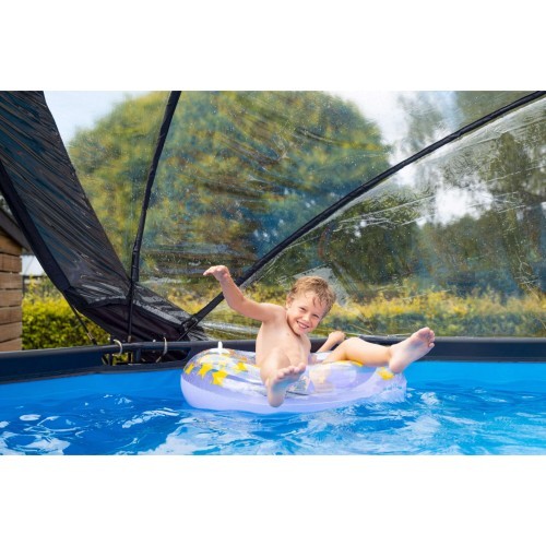 EXIT Stone pool ø360x122cm with dome and sand filter pump - grey