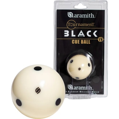 Aramith Tournament Black baltā biljarda bumba ar 6 punktiem