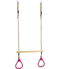 wooden ring trapeze with plastic ri