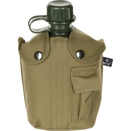 Plastmasas pudele ar pārvalku MFH - Coyote Tan, 1 l