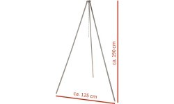 Dzelzs trijkājis MFH, 1,9 m