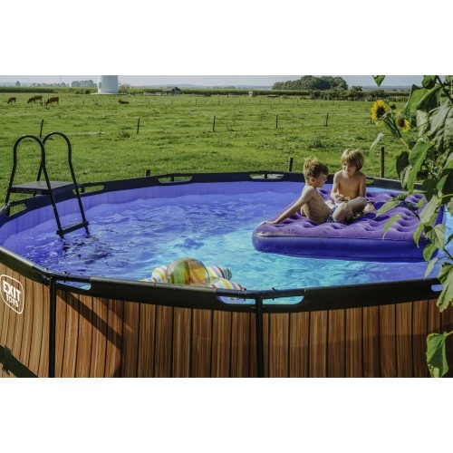 EXIT Stone pool ø427x122cm with filter pump and ladder - grey