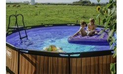 EXIT Stone pool ø427x122cm with filter pump and ladder - grey