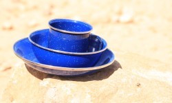 Enamel Plate Origin Outdoors Deep 20cm, Blue