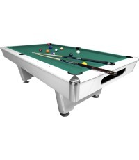 Biljarda galds Triumph Plus, Pool, 8 ft, matēti balts, Club Cloth dzelteni zaļš