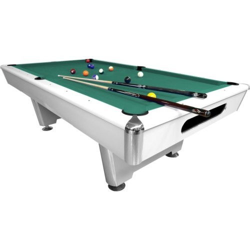 Biljarda galds Triumph Plus, Pool, 8 ft, matēti balts, Club Cloth dzelteni zaļš