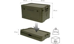 Saliekama tūrisma kaste ar vāku NILS Camp NCB4004, zaļa 50L