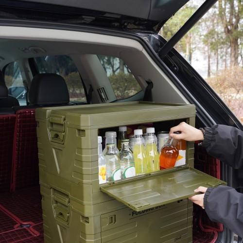 Saliekama tūrisma kaste ar vāku NILS Camp NCB4004, zaļa 50L