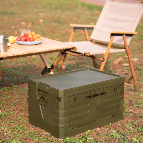 NCB4004 FOLDING CAMPING BOX WITH LID GREEN 50L NILS CAMP