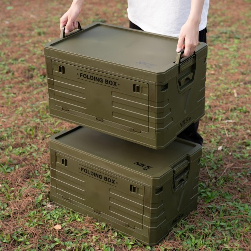 NCB4004 FOLDING CAMPING BOX WITH LID GREEN 50L NILS CAMP