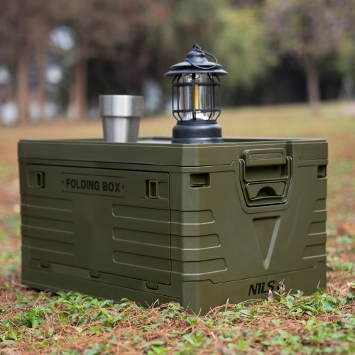 NCB4004 FOLDING CAMPING BOX WITH LID GREEN 50L NILS CAMP
