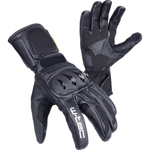 Ādas motocikla cimdi W-TEC Talhof - Melna