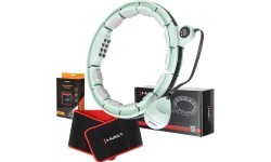 SET HULA HOOP MAGNETIC GREEN HHM13 WITH WEIGHT + COUNTER HMS + WAIST SUPPORT BR163 BLACK