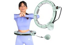 SET HULA HOOP MAGNETIC GREEN HHM13 WITH WEIGHT + COUNTER HMS + WAIST SUPPORT BR163 BLACK