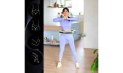 SET HULA HOOP MAGNETIC GREEN HHM13 WITH WEIGHT + COUNTER HMS + WAIST SUPPORT BR163 BLACK