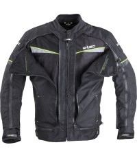 Vīriešu motociklista jaka W-TEC Progair - Melna-fluo