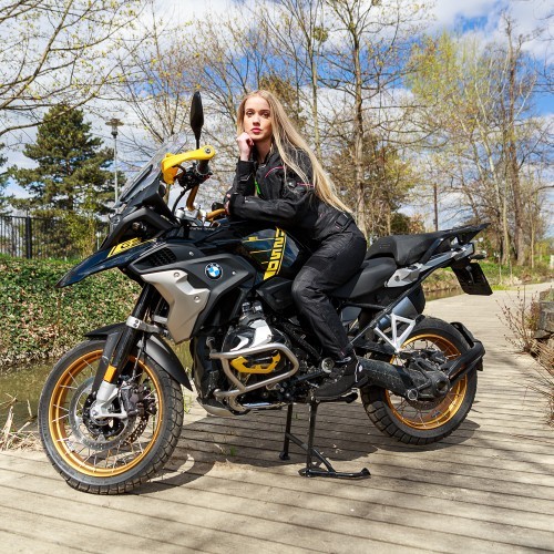 Sieviešu motociklista jaka W-TEC Progair Lady - Melna-fluo