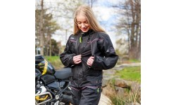 Sieviešu motociklista jaka W-TEC Progair Lady - Melna-fluo