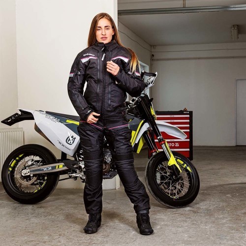 Sieviešu motociklista jaka W-TEC Progair Lady - Melna-fluo