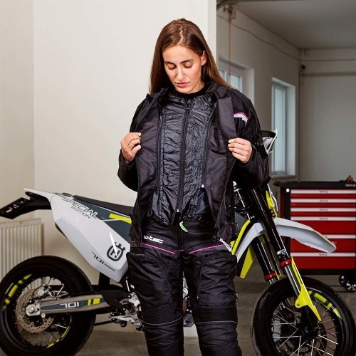 Women’s Motorcycle Jacket W-TEC Progair Lady - Black-Fluo