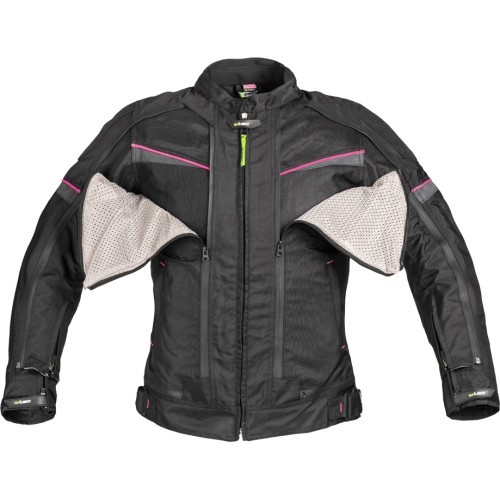 Sieviešu motociklista jaka W-TEC Progair Lady - Melna-fluo
