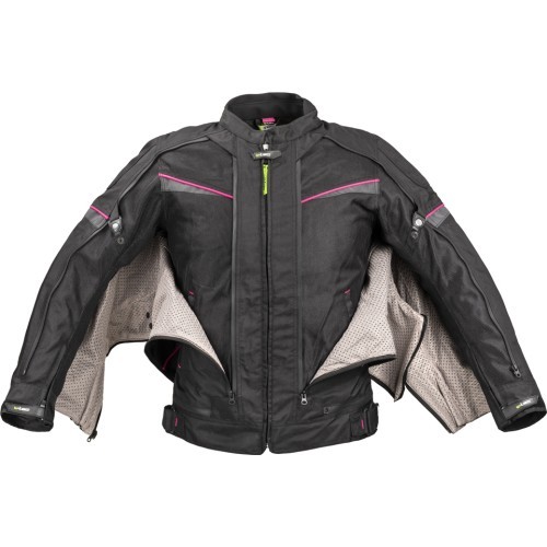 Women’s Motorcycle Jacket W-TEC Progair Lady - Black-Fluo