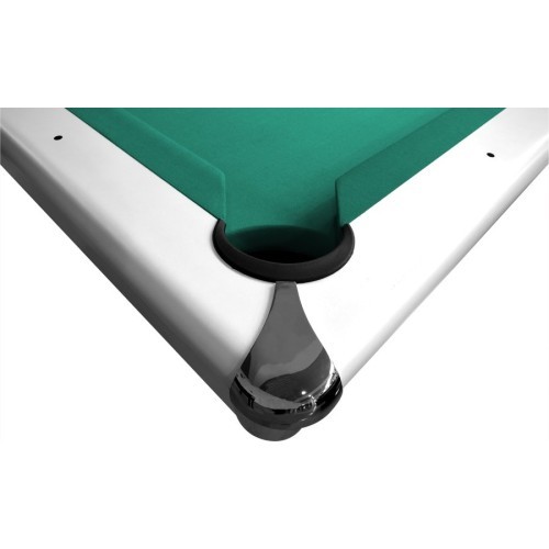 Biljarda galds Triumph Plus, Pool, 8 ft, matēti balts, Club Cloth dzelteni zaļš