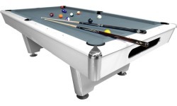 Бильярдный стол Triumph Plus, Pool, 8 ft, матовый белый, сукно Club Cloth жёлто-зелёное