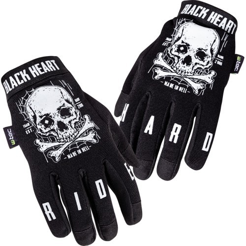 W-TEC Web Skull Motocikla cimdi - Melna