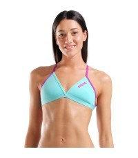 W Team Swim Top Tie Back Solid Water-Very Fuchsia 34 - 899
