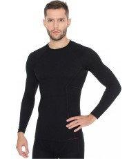 Мужская термофутболка Brubeck Active Wool черная - Чёрный