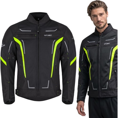 Men’s Summer Motorcycle Jacket W-TEC Mirelio - Black-Fluo