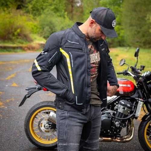 Men’s Summer Motorcycle Jacket W-TEC Mirelio - Black and grey