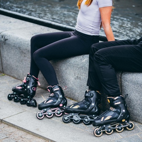 NH382 2IN1 ENZO ROLLER SKATES WITH NILS EXTREME HOCKEY BLADE - Beige 