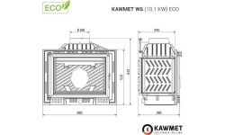 Cast iron fireplace insert KAWMET W6 10.1 kW ECO