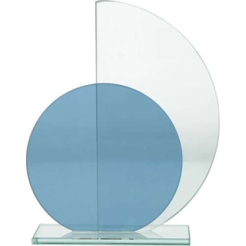 Stikla balva Saffron - 18cm - Zils
