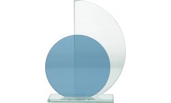 Stikla balva Saffron - 18cm - Zils