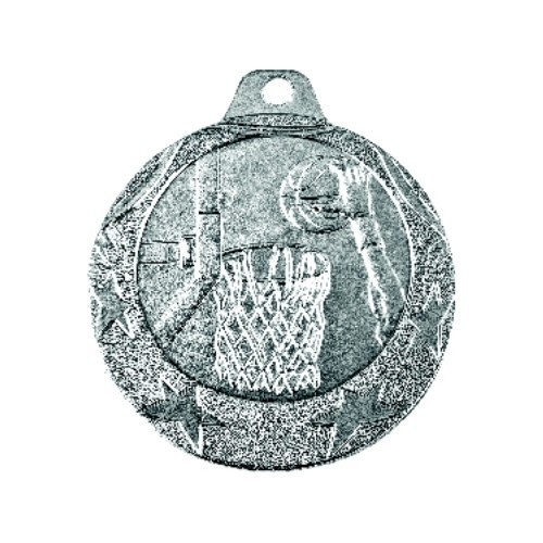 Medaļa IL177 Basketbols - 40 mm - Sudrabs