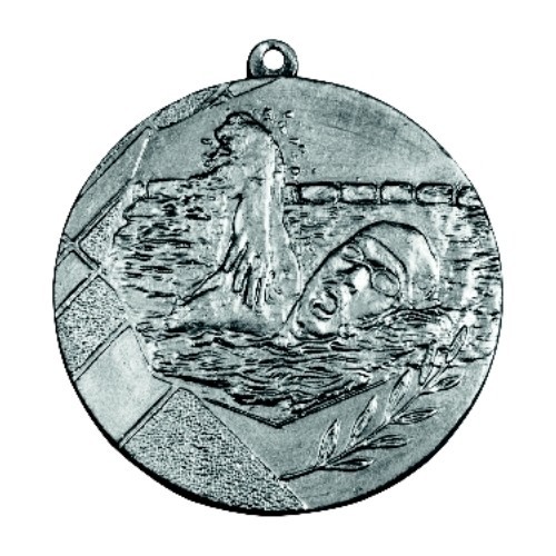 Medal K10 Swimming - 50 mm - Silver